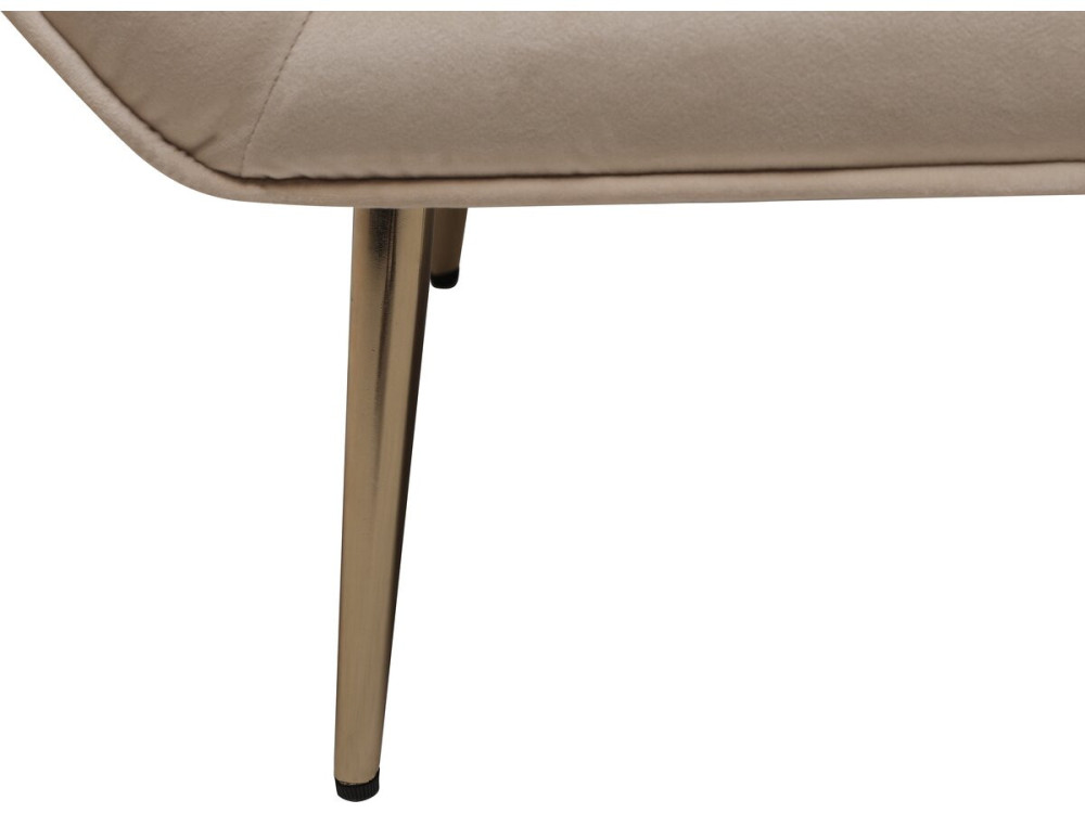 Fauteuil en velours "Austin" - 79 x 71 x 79.5 cm - Beige