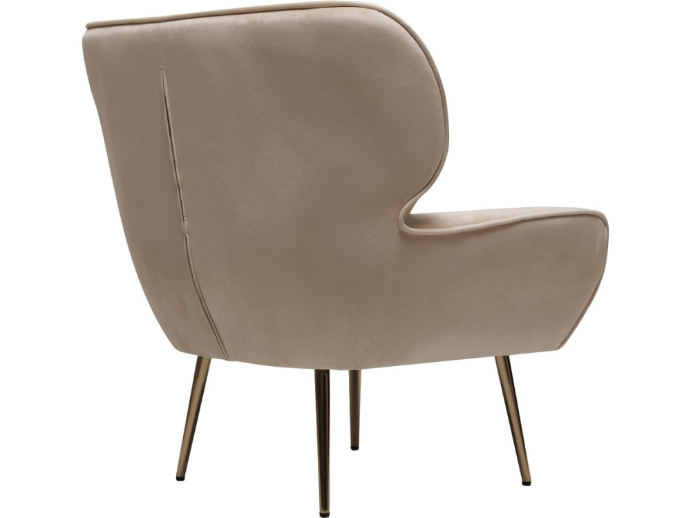 Fauteuil en velours "Austin" - 79 x 71 x 79.5 cm - Beige