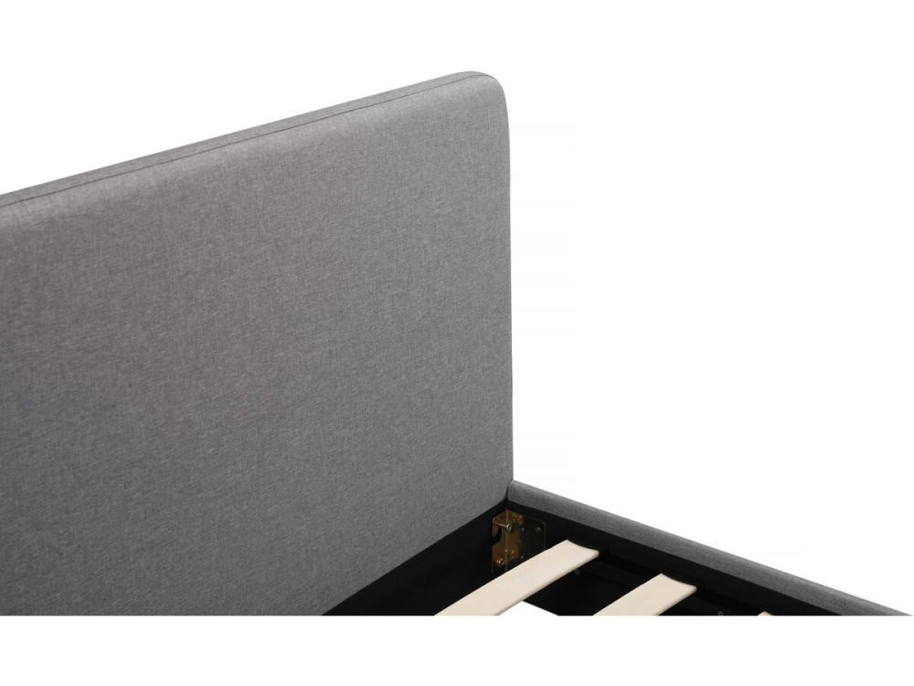 Lit simple en tissu "Louise" 90 x 190 cm - Gris