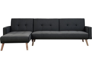 Canapé d'angle convertible et réversible "Jules" - 3 places - Gris foncé