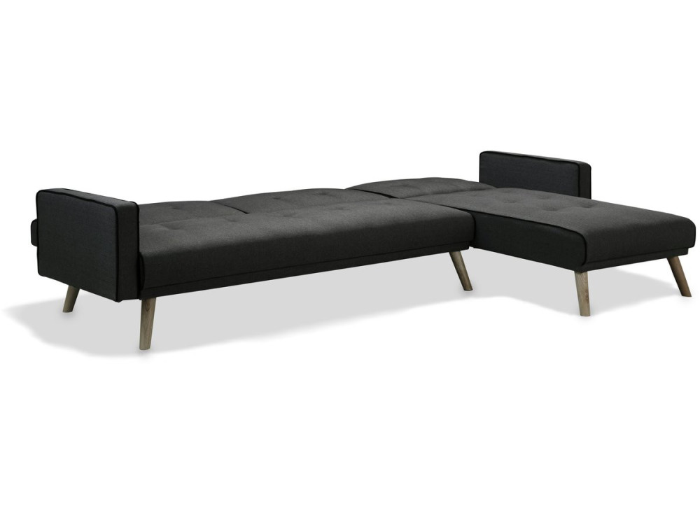 Canapé d'angle convertible et réversible "Jules" - 3 places - Gris foncé