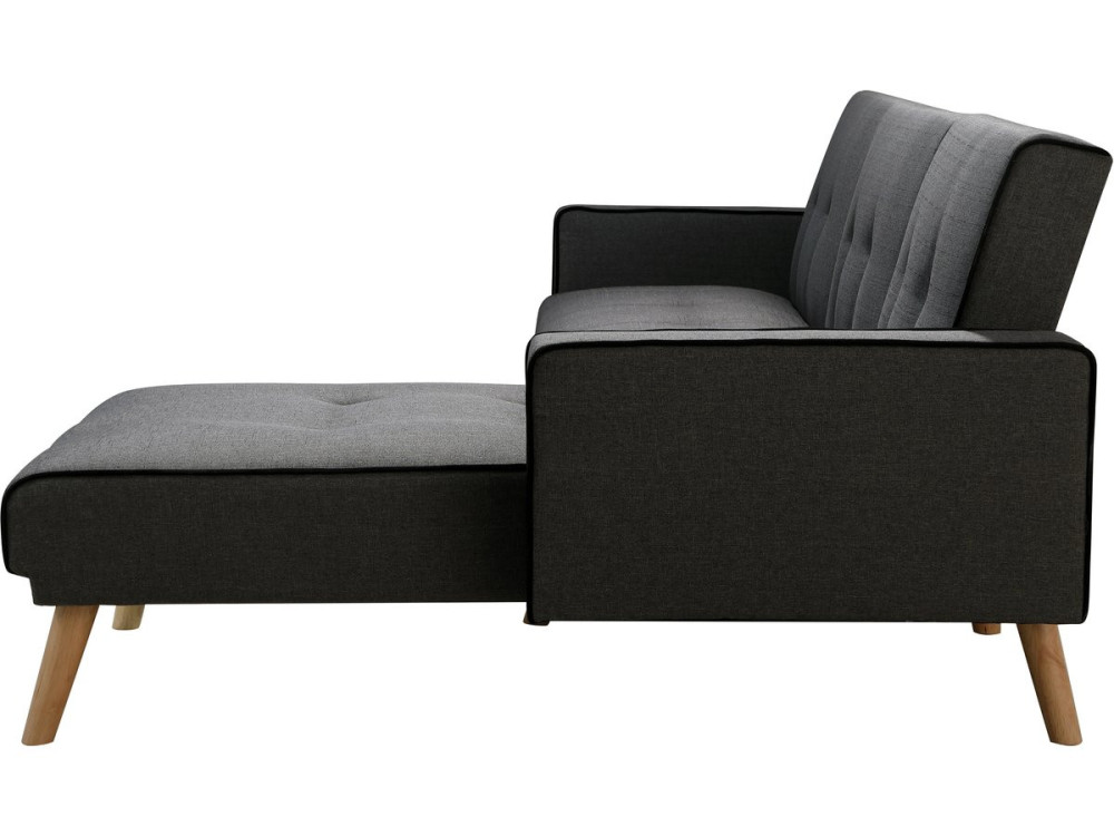 Canapé d'angle convertible et réversible "Jules" - 3 places - Gris foncé