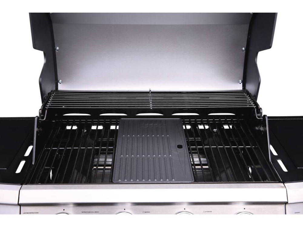 Barbecue gaz "Bingo 5" - 5 Brûleurs dont 1 latéral - 15.2kW + Housse protection - Noir