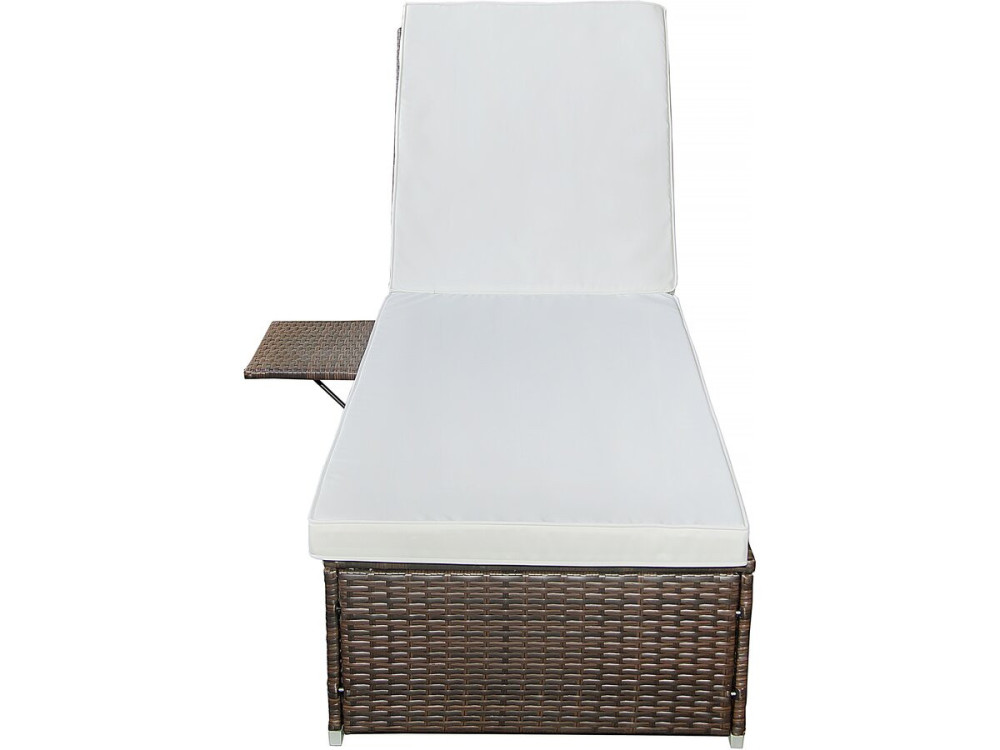 Lot de 2 bains de soleil en résine tressée avec coussins "Alice" - Beige