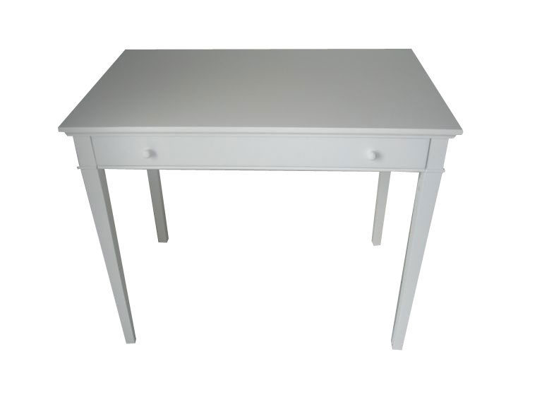 Console - Table guéridon - Coloris Blanc - 1 tiroir