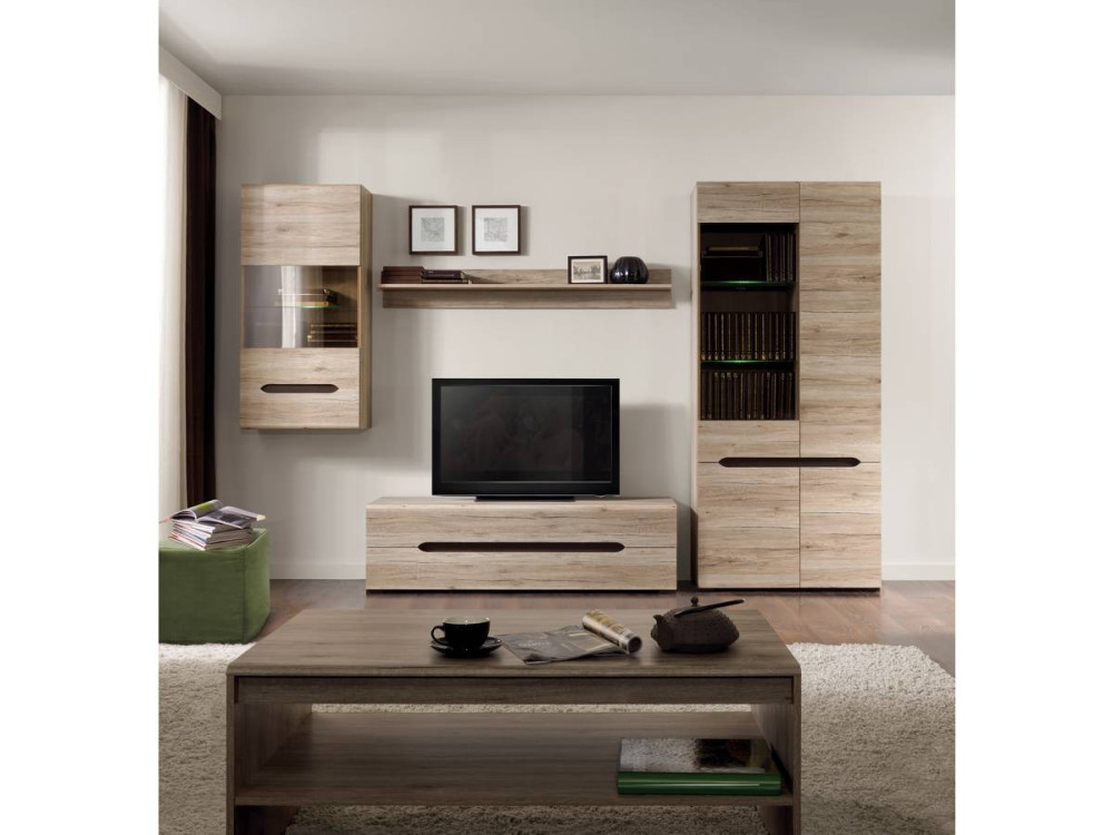 Table basse "Elpasso" - 65 x 46,5 x 110 cm - Chêne san remo clair