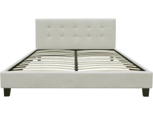 Lit tissu bouclette "Julia" 140x190cm - Crème