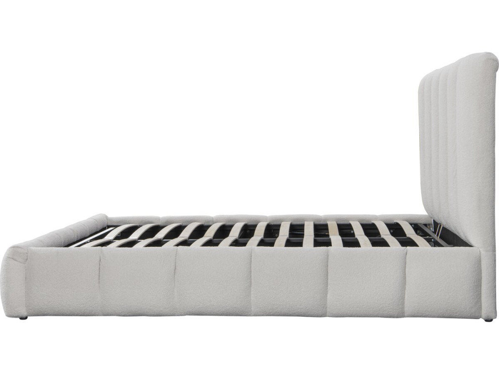 Lit bouclette avec coffre "Annie" - 140 x 190 cm - Blanc