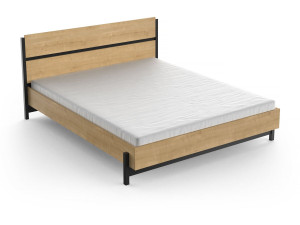 Lit Double "Craft" - Bois - 160 x 200 cm - Marron
