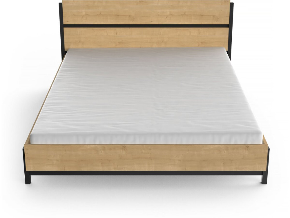 Lit Double "Craft" - Bois - 160 x 200 cm - Marron