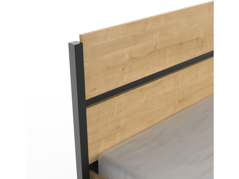 Lit Double "Craft" - Bois - 160 x 200 cm - Marron