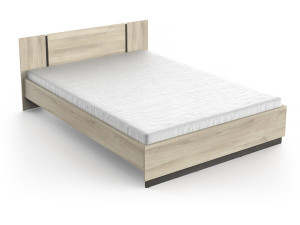 Lit Double en bois "Watson" - 140 x 200 cm - Marron