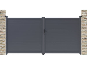 Portail aluminium "Marc" - 299.5 x 155.9 cm - Gris