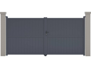Portail aluminium "Maurice" - 349.5 x 155.9 cm - Gris
