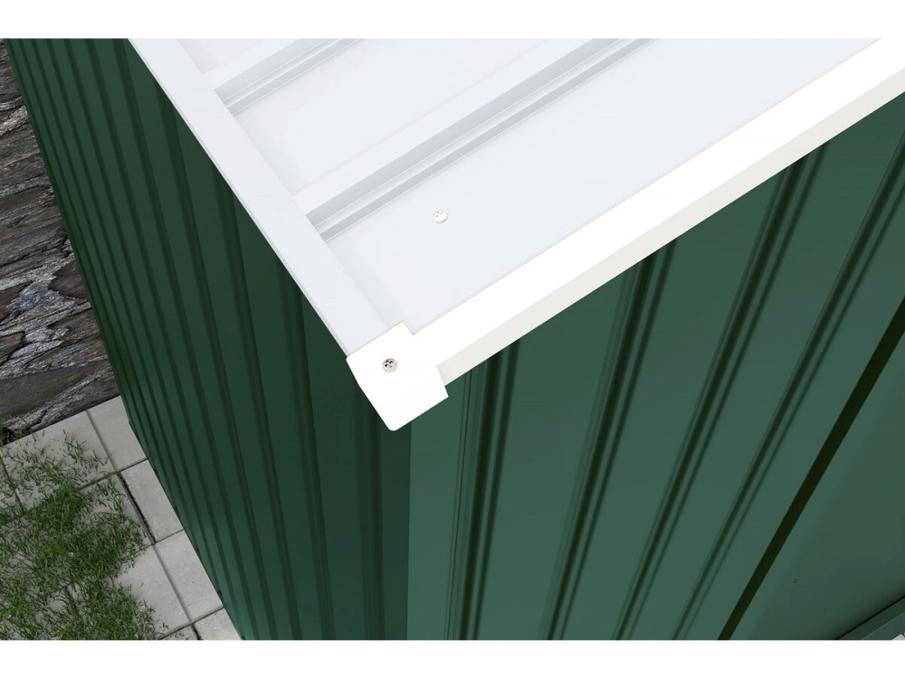 Abri de jardin métal - "Rosas " - 7,06 m² avec gouttière - Vert