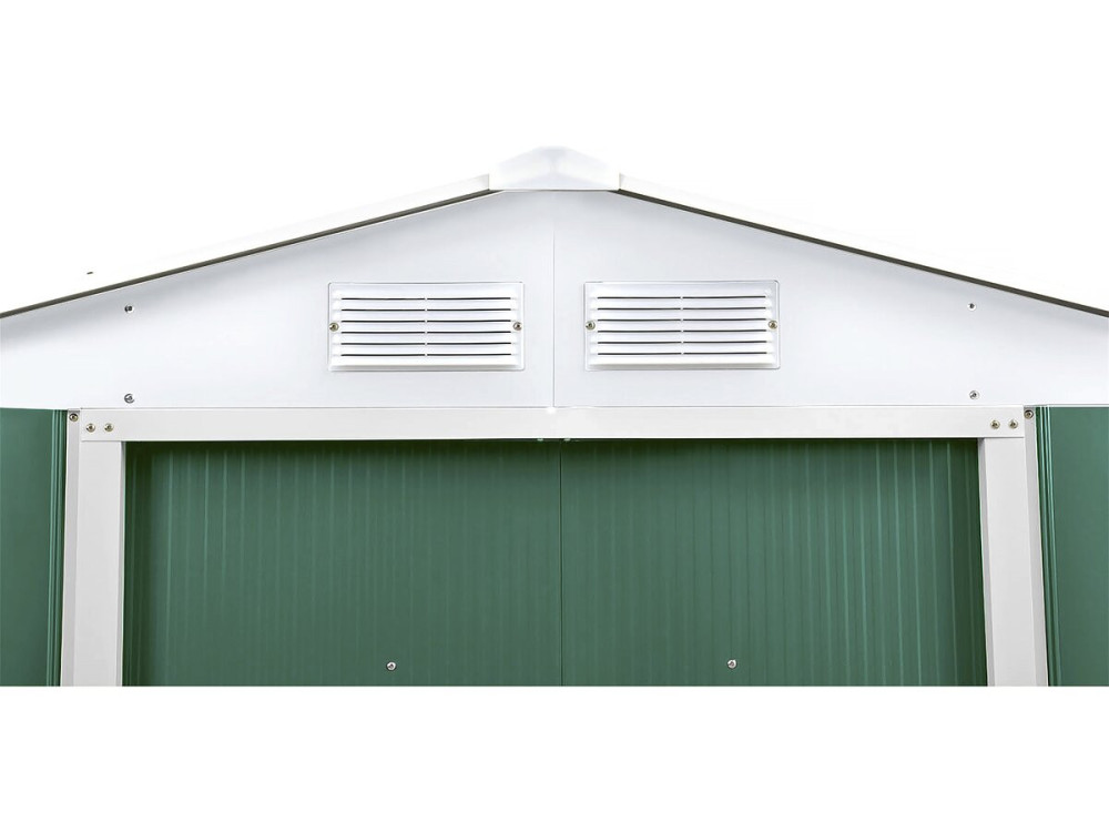 Abri de jardin métal - "Rosas " - 7,06 m² avec gouttière - Vert