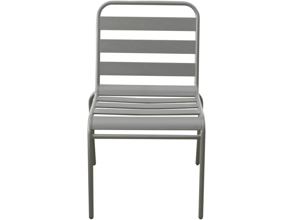 Lot de 4 chaises de jardin en métal empilables "Bilbao" - Taupe