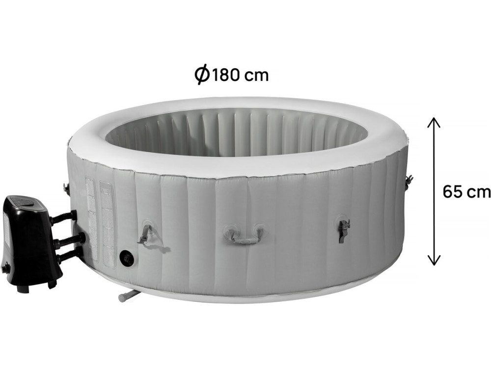 Spa gonflable  4 places "Santorin" - 180 x 180 x 65 cm - Gris