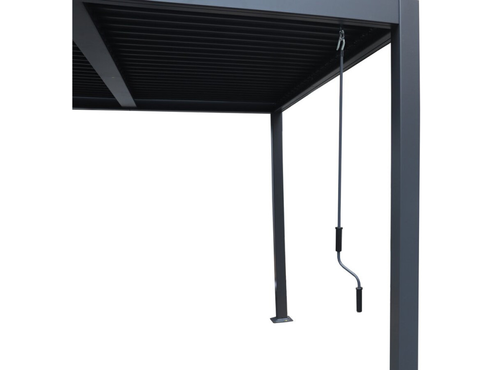 Pergola bioclimatique "Windsor" en aluminium - 3 x 6 m - Gris