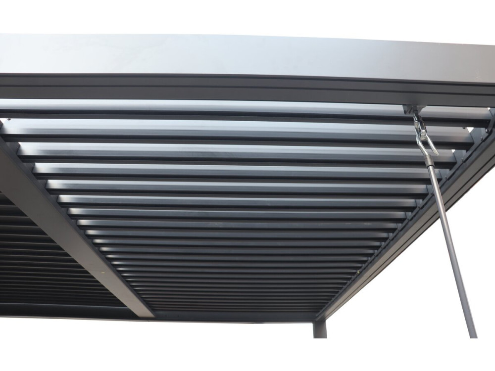 Pergola bioclimatique "Windsor" en aluminium - 3 x 6 m - Gris