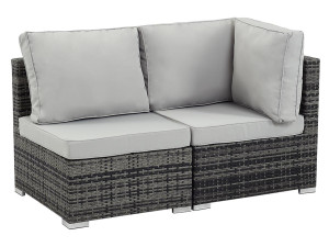 Salon jardin méridienne 2 pcs "Ibiza" - Florida - Gris