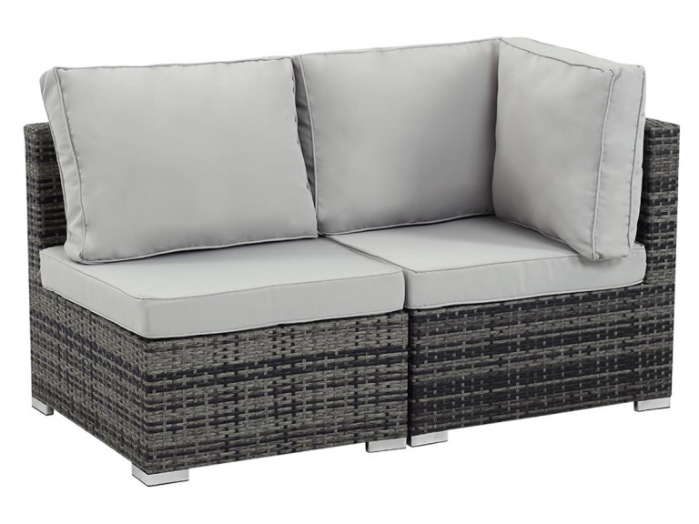 Salon jardin méridienne 2 pcs "Ibiza" - Florida - Gris