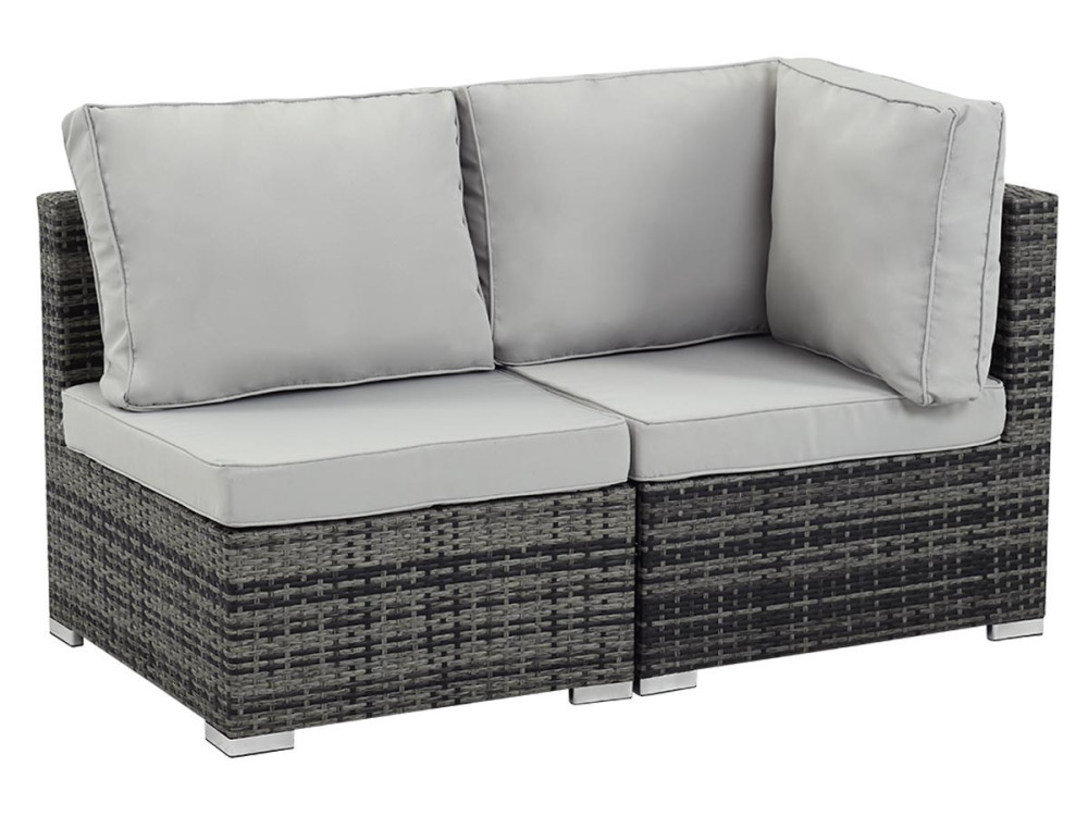 Salon jardin méridienne 2 pcs "Ibiza" - Florida - Gris