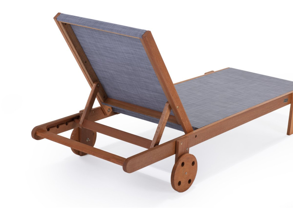 Bain de soleil en bois exotique "Saïgon" - Maple - Gris - Lot de 2
