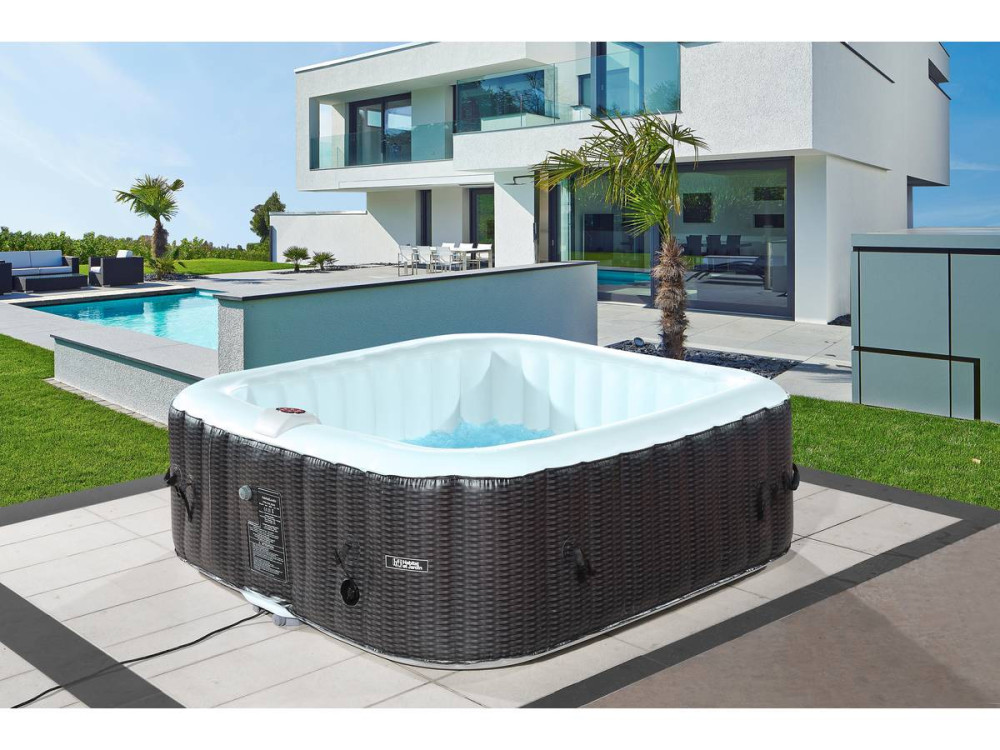 Spa Gonflable Nice en PVC - 6 places - Marron/Crème