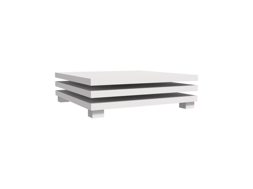 Table basse "Elena" - 80 x 80 x 32 cm - Blanc
