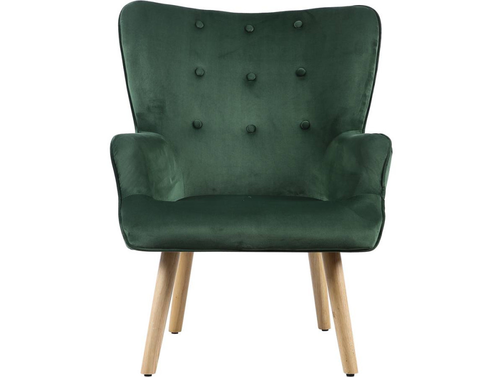 Fauteuil style scandinave velours "Odense" - 73 x 81 x 92.5 cm - 1 place - Vert