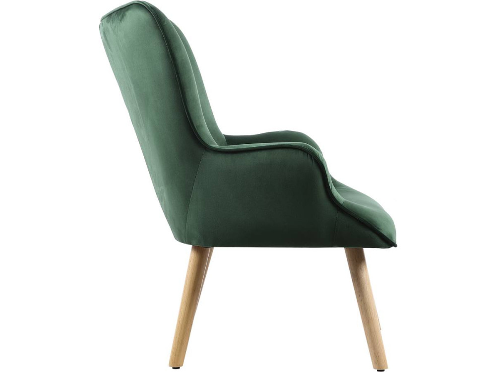 Fauteuil style scandinave velours "Odense" - 73 x 81 x 92.5 cm - 1 place - Vert