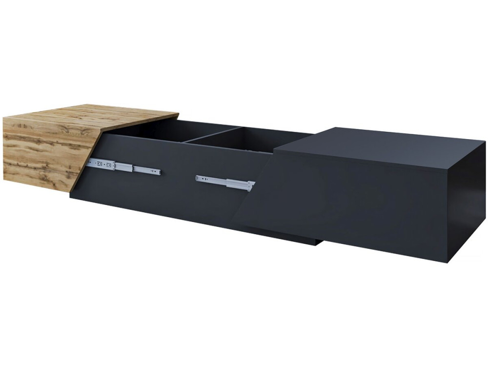 Ensemble de salon "Ceelias" - Buffet haut + table basse + meuble tv - Noir/Marron