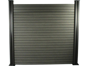 Kit Clôture 8 x 1.6m composite - Kit de fixation offert - Gris foncé