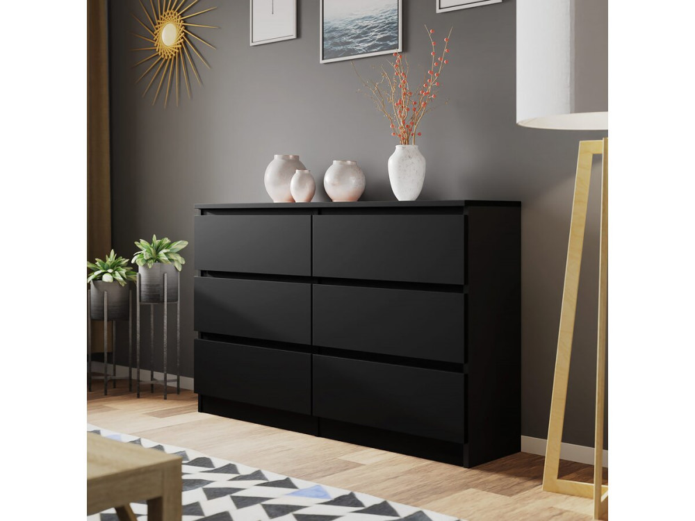 Commode "Malwa M6" - 120 x 30 x 77 cm - Noir