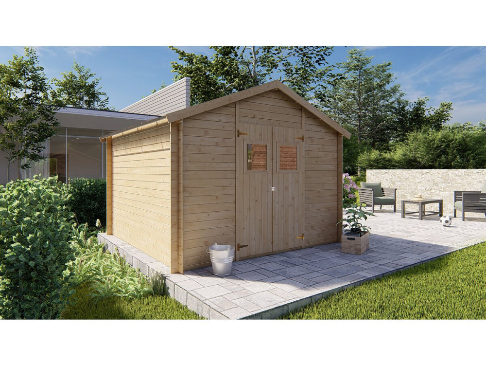 Abri de jardin bois 9m2 "Gers" - 300 x 300 x 238 cm - 19 mm