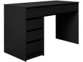 Bureau en bois 5 tiroirs "Malika" - 120 x 75 x 55 cm - Marron - Noir