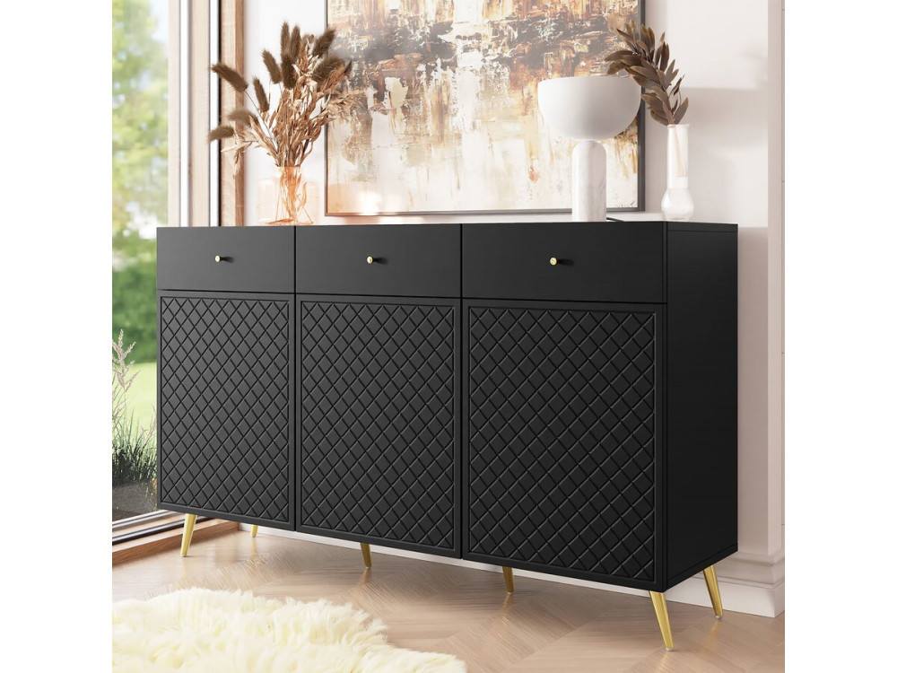 Buffet "Temerra " 150 x 42 x 92 cm - Noir