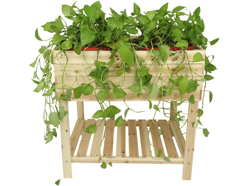 Carré potager en bois sur pieds "Rose" - 79 x 40 x 79.5 cm