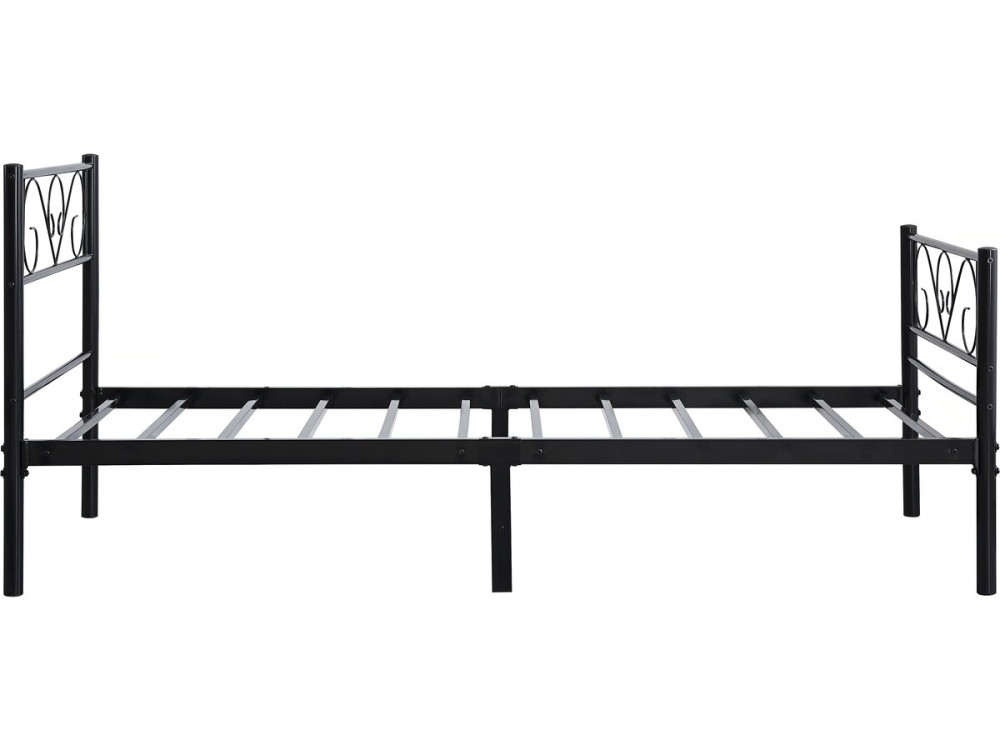 Lit en métal "Elodie" - 90 x 190 cm - Noir