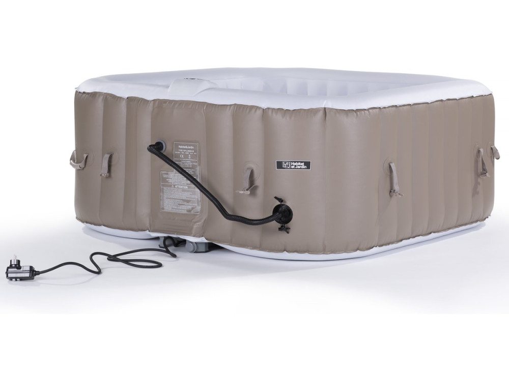 SPA GONFLABLE MONAC EN PVC - 6 PLACES - TAUPE/CREME