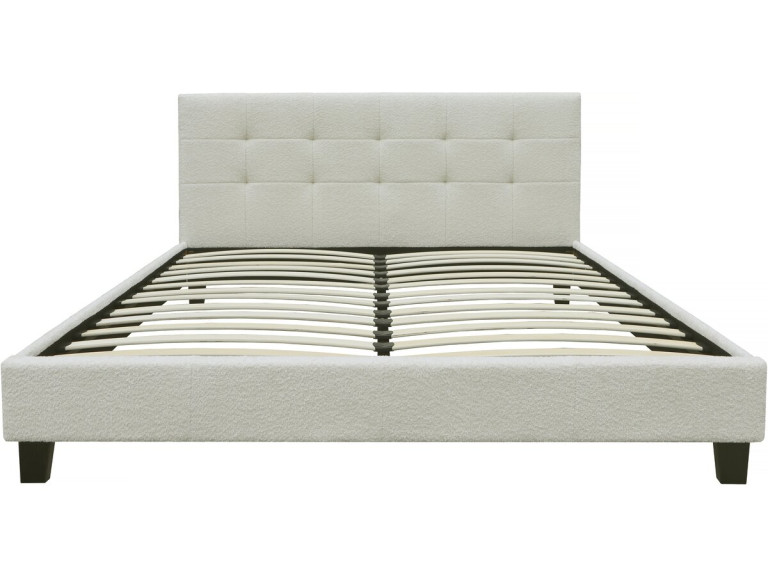 Lit tissu bouclette "Julia" 140x190cm - Crème
