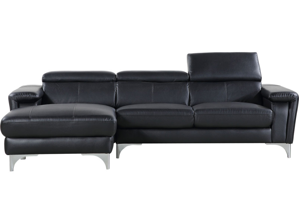 Canapé d'angle cuir reconstitué et PVC "Austin" - 4 places - Angle gauche