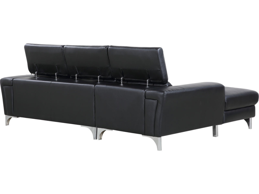 Canapé d'angle cuir reconstitué et PVC "Austin" - 4 places - Angle gauche