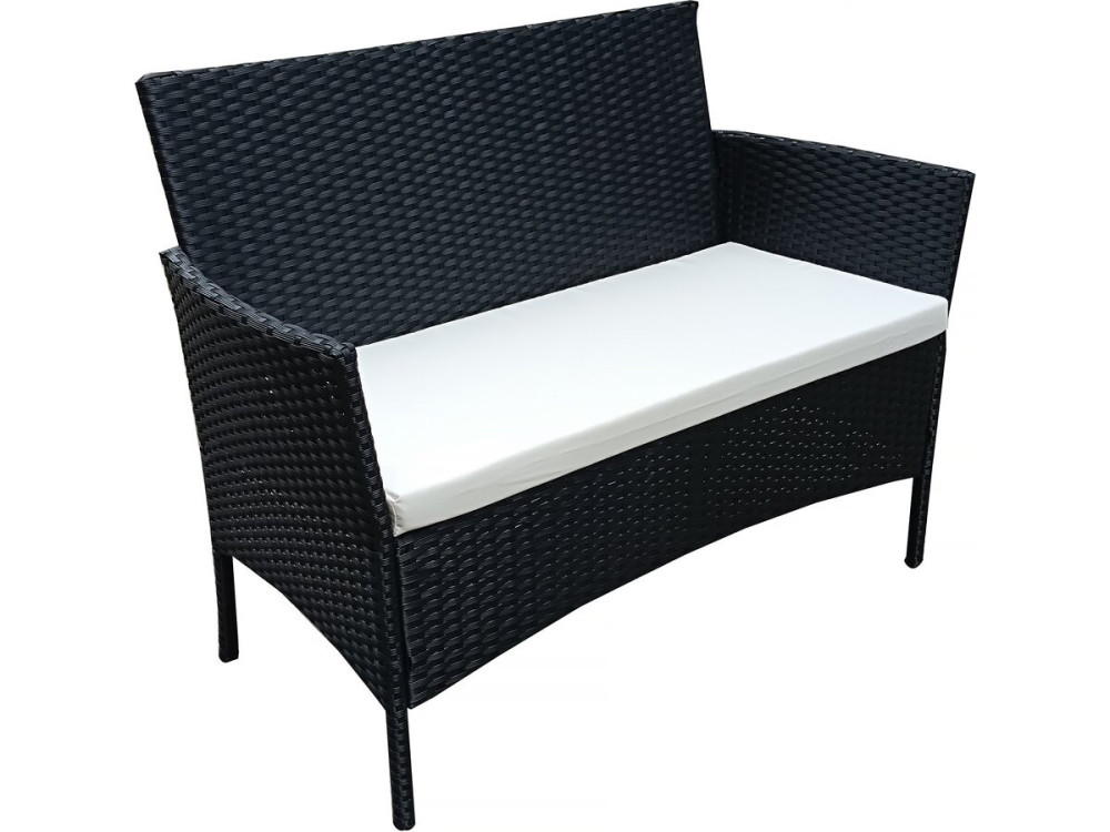 Salon de jardin bas résine "Toronto" 4 places - Noir