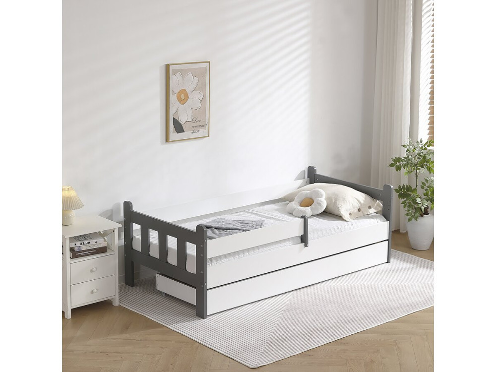 Lit gigogne pour enfant "Adria" - 90 x 190 cm - Blanc