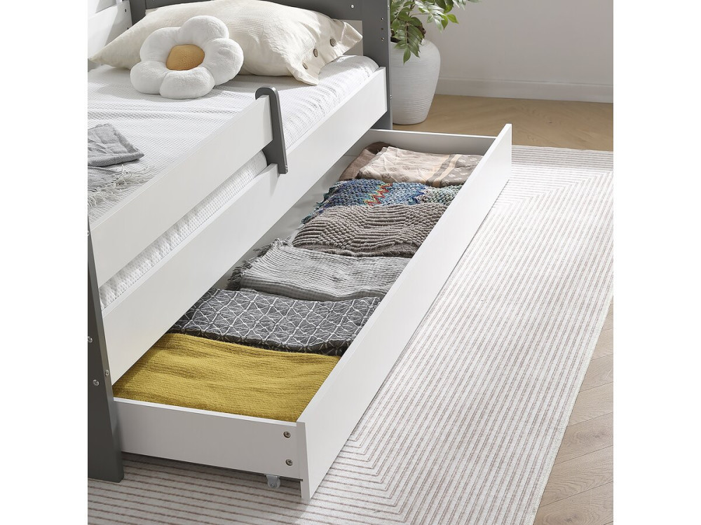 Lit gigogne pour enfant "Adria" - 90 x 190 cm - Blanc