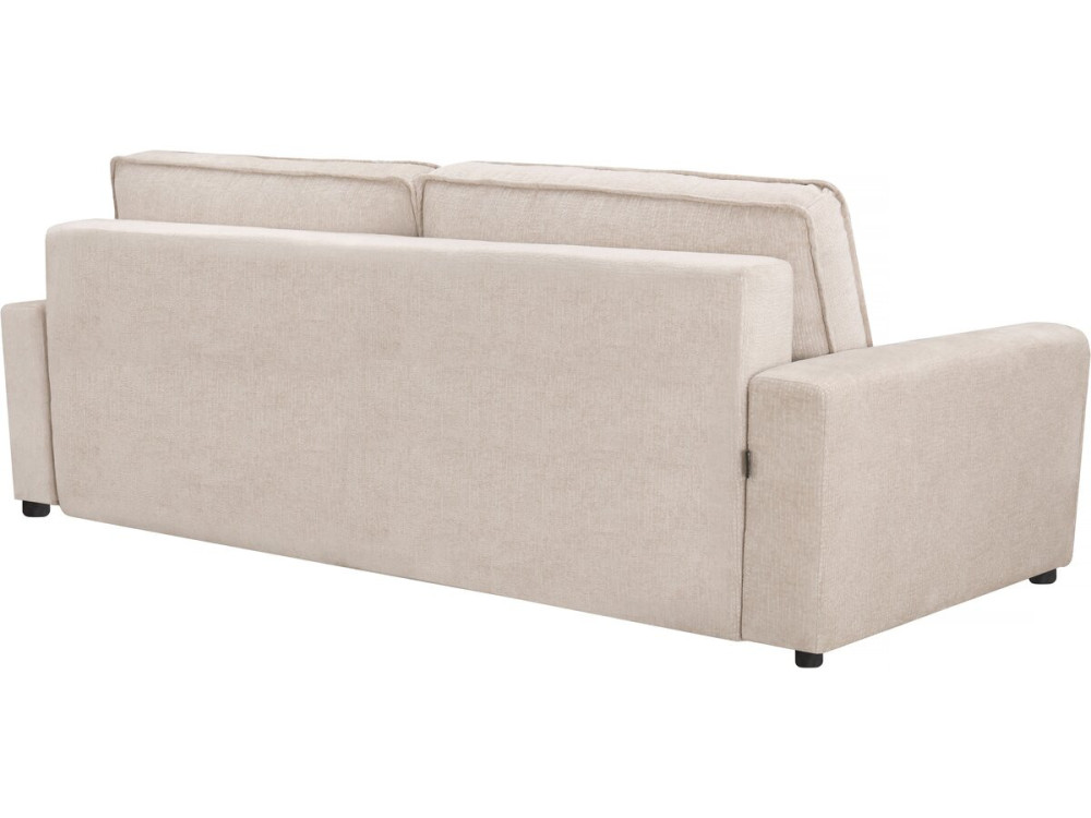 Canapé droit convertible en tissu chenille "Montaigne" - 3 places -  Beige