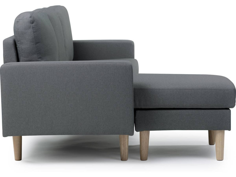 Canapé d'angle réversible en tissu "Gabby" - 3 places - Gris
