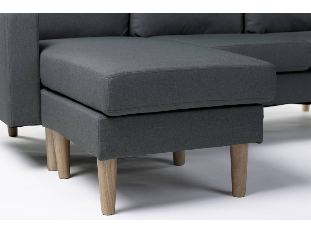 Canapé d'angle réversible en tissu "Gabby" - 3 places - Gris
